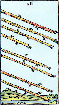 Tarotkarte eight wands